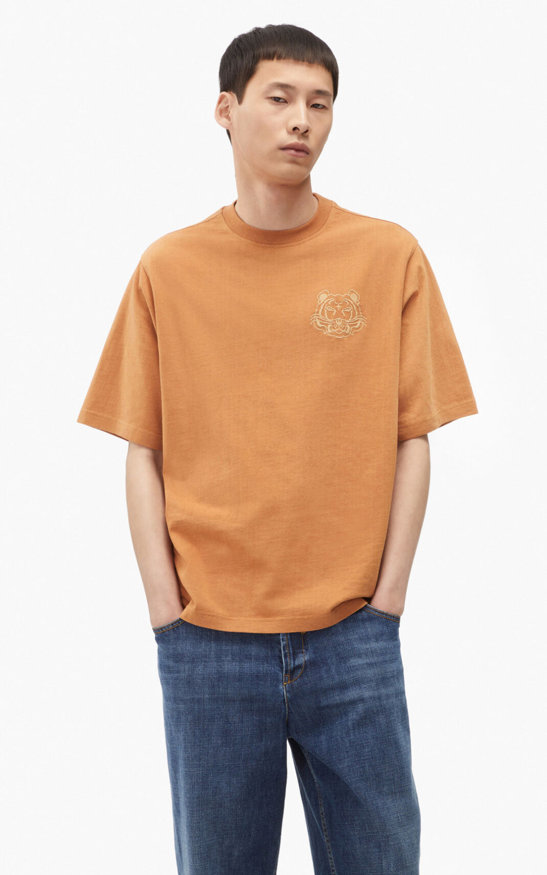 Kenzo RE/relaxed casual Tişört Erkek Kahverengi | 7964-SADGP